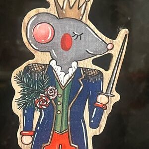 Hobby Lobby Nutcracker Mouse Ornament - Gray, Red, Green, Gold
#B-200